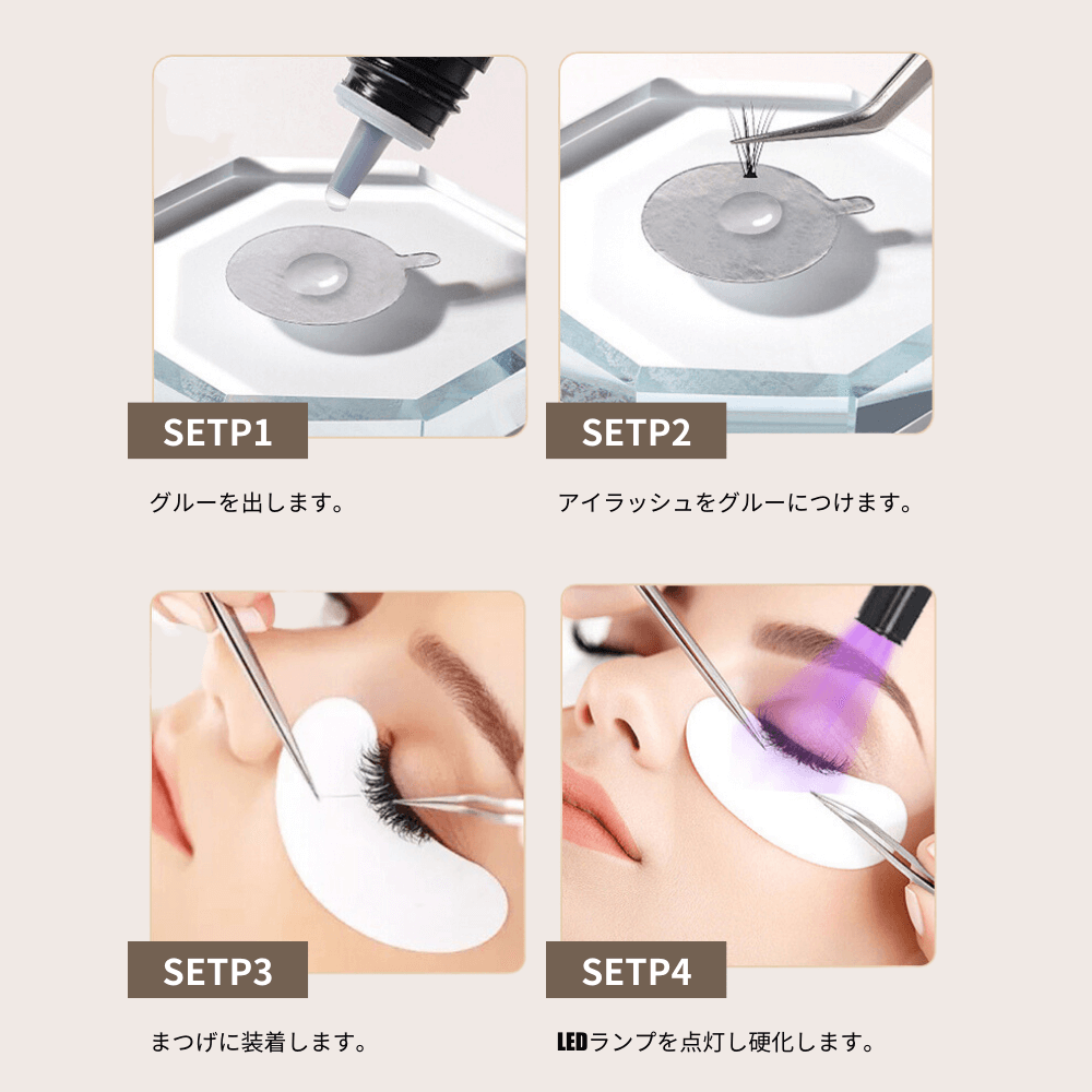 【LEDスタンド アイパッチ使い捨て×10枚 繰り返し×1枚 UVグラスセット】