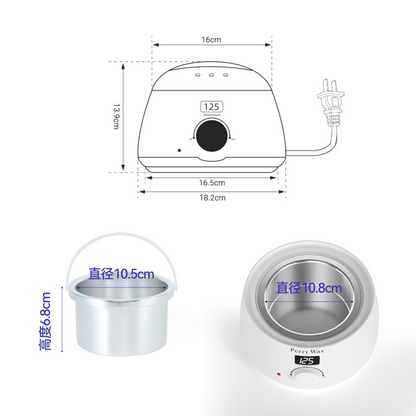 【脱毛ワックスセット】ワックスウォーマー  ワックスビーズ100g×2 木製スパチュラ大小20本 鼻毛用脱毛スティック