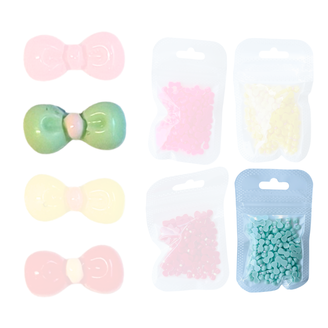 【リボン ネイルパーツ 3D】高品質 リボンパーツ デコパーツ ジェルネイル用 立体パーツ 可愛いデザイン（100個入）