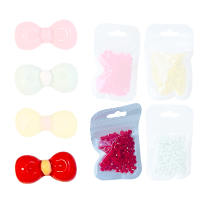 【リボン ネイルパーツ 3D】高品質 リボンパーツ デコパーツ ジェルネイル用 立体パーツ 可愛いデザイン（100個入）